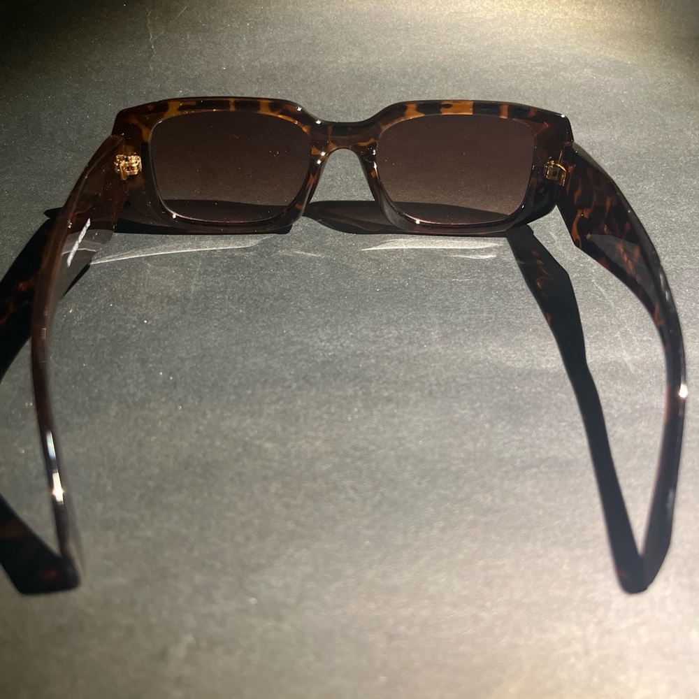 Prada Honey Tortoise Dark Brown Rectangular Sungl… - image 3